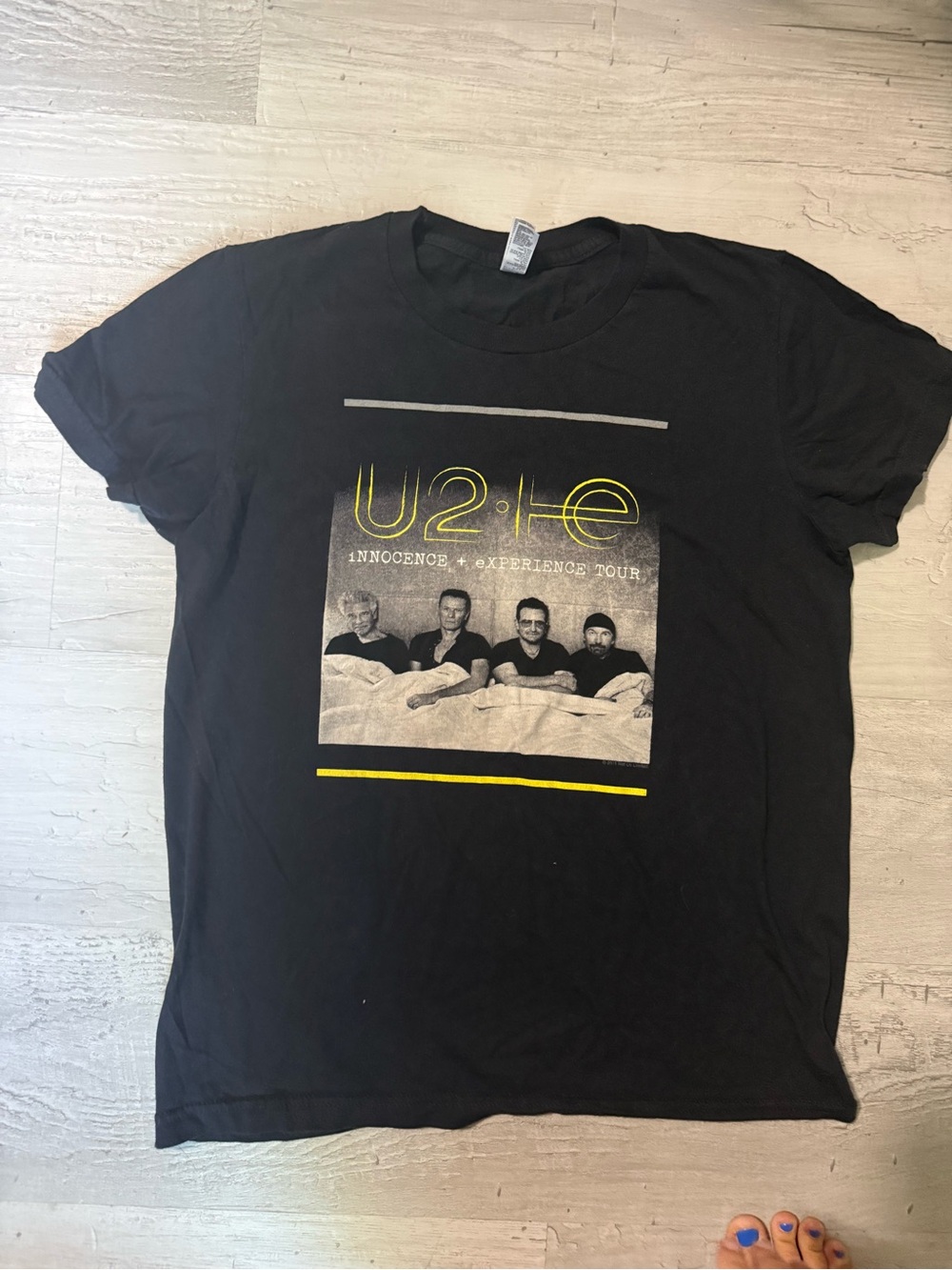 Hanes Black U2 Innocence + Experience Tour Graphic Tee with Yellow Accents